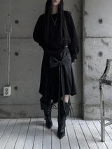 layered check wrap skirt (2color)