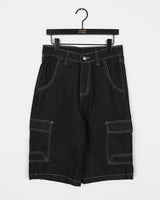 Topa Y2K Back Embroidery Bermuda Half-Length Denim Pants
