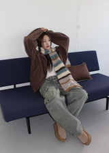 WOOL BLEND COLOR MUFFLER