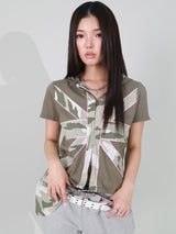 CROSS PATCH HOODIE (KHAKI)