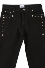 STUD BOOTCUT DENIM PANTS (BLACK) WOMEN