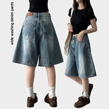 Luo Washing Denim Bermuda Half Shorts