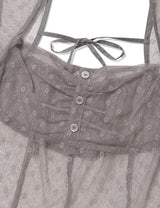 フラワー メッシュ ドレス(GREY)