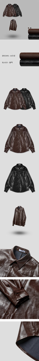 [F/W] ウエスタンレザーシャツジャケット(2color)