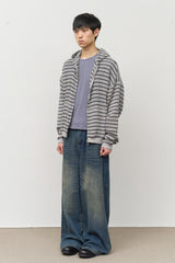 Stone Striped Zip Hoodie