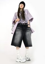 (UNISEX)ミッドナイトブラックバミューダショーツ