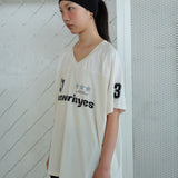 Vネックスポーツジャージ ivory