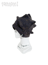 Spiky Textured Knit Beanie Punk Studded Brim  Hat