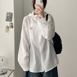 Striped Pocket Patch Boxy Fit Hooded Shirt