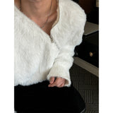 [F/W] Angora brush side zipper knit(2color)