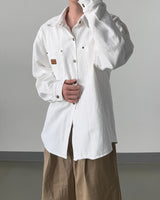 Drain Patch Work Shirt Jacket