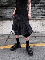  CHECK SHIRRING LAYERED SKIRT