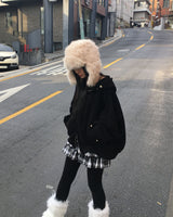Corduroy hood jumper