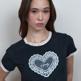 C LACE-PANEL GRAPHIC T-SHIRT_BLACK