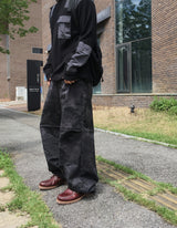 No.1377 camo washed snap wide PT