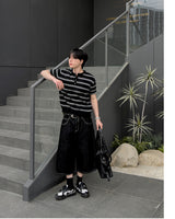 Diron Striped Henley Knit