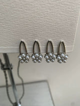 Mini flower pop pearl hair-pin(4pcs)