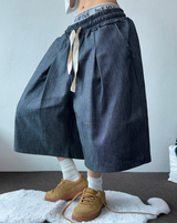 LINEN TWO PINTUCK BERMUDA🩵💙2COLOR 2SIZE
