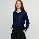 Mohair Round Neck Knit Cardigan_2Color