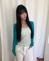 ウーヴェンシアーレーススリーブレストップ