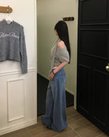 [ORIGINAL] HOLLY TIE SHORT-SLEEVE KNITTED SET