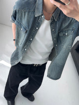 UO Washed Semi-Bootcut Flare Denim Pants