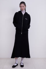 Raglan 2way Hood Zip-up (BLACK)