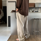 ノーメイスバックバンディングツータックリネンワイドパンツ
