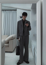 メットボカシベルボトムワイドスラックス