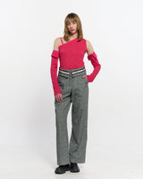Detachable Sleeve One Shoulder Top _ PINK