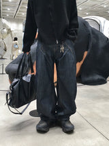 Verity Two-Tuck Curved Denim Pants