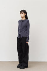 (W) Ruffled Layered Cardigan