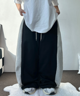SILVER🩶🤍TWO LINE TRACK BALLOON WIDE PANTS 🖤🩶2COLOR