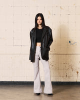 Circle Leather Blazer (Black)