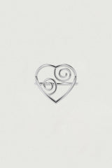 [925SILVER] FLOW LINE HEART DAILY RING
