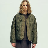 リバーシブル キルト&フリースライナージャケット olive khaki