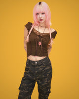 camo bootscut pants