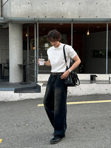 LMN Unbeige Washed Wide Denim Pants (3 colors)