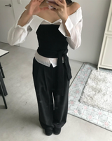 オーディナリークリーンピンタックワイドスラックス