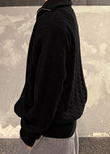 High-neck half zip-up knit 5COLOR