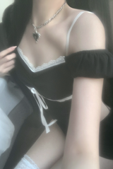 Toani Black Heart Chain Necklace