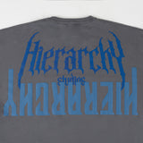 HIERARCHY STUDIOS Unruled - ダークグレーミラーワイドオーバーサイズTシャツ