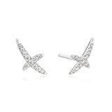 Kiss Pave 925 Silver+ Rhodium Plating Stud Earring E057-02H (Worn by BabyMonster's Ahyeon, NMIXX's Lily, ONF's Seungjun)