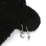 Punk Bear Fleece Jacket - BLACK
