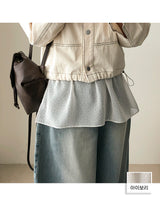 Rion dot chiffon layered wrap skirt
