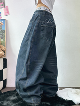 バックタトゥーレタリングバルーンデニムロングパンツ 🩵3サイズ