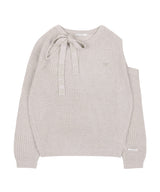 RIBBON ONE-SHOULDER KNIT (BEIGE)_F24ZB054