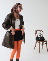Leopard Tube Top Layered Scarf