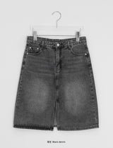 Sapney Incision Denim Midi Skirt