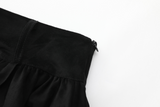 Metal Belt Layered Uneven Skirt